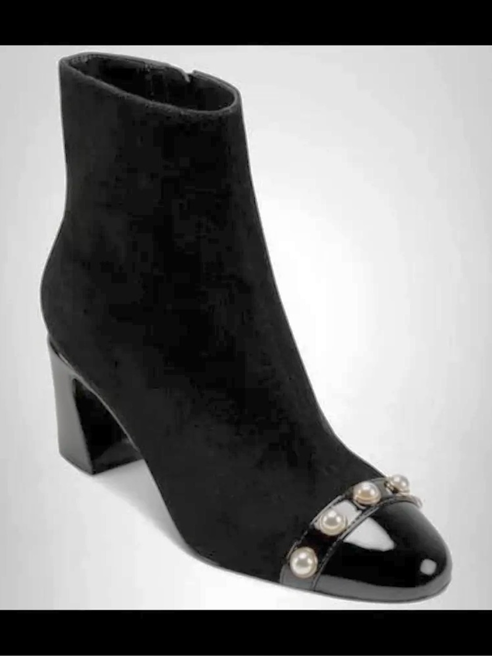 Karl Lagerfeld Dalyn Heeled Booties Black Suede Size 7.5